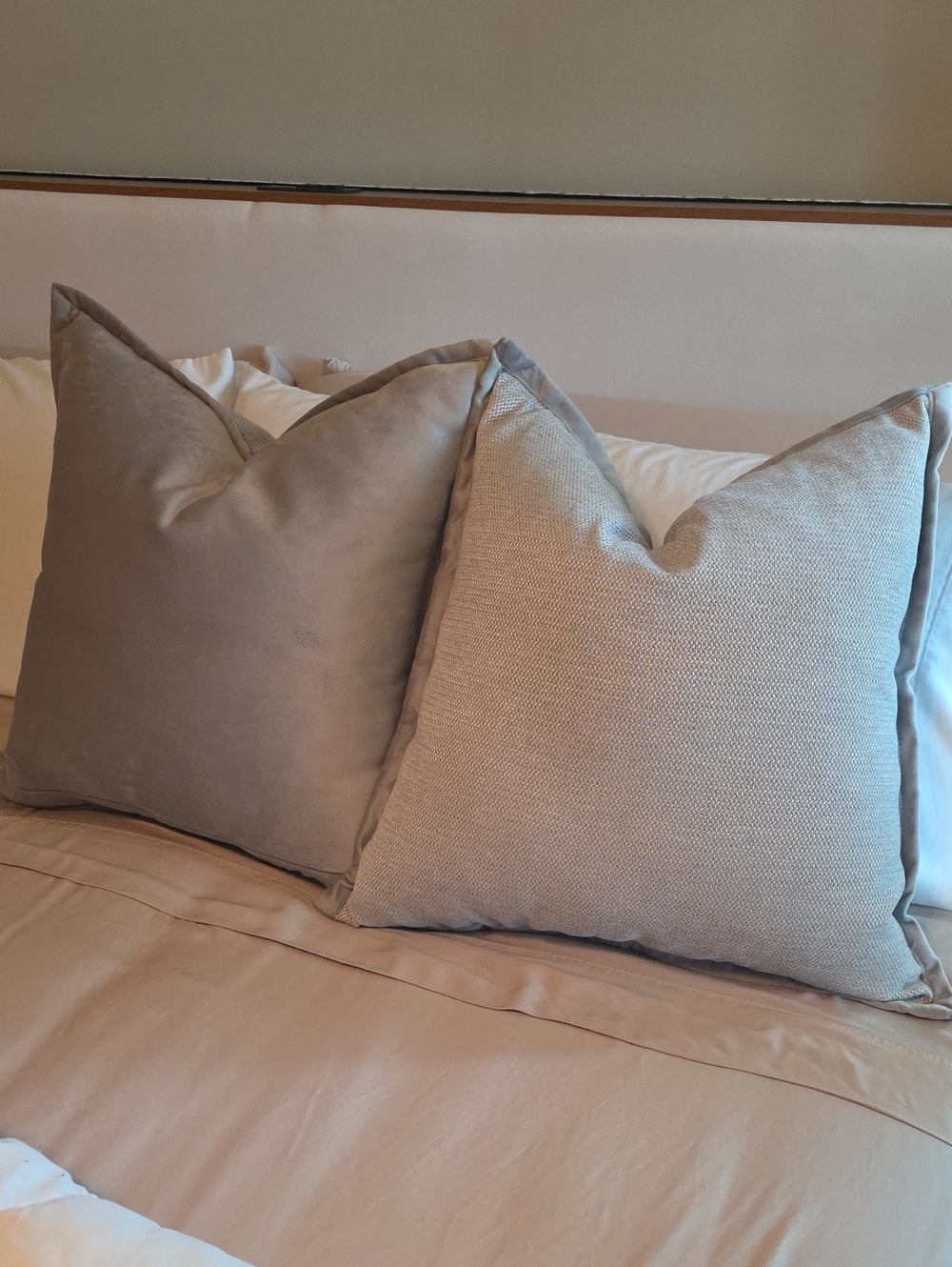 Neutral Taupe Decorative Throw Pillows - Pair